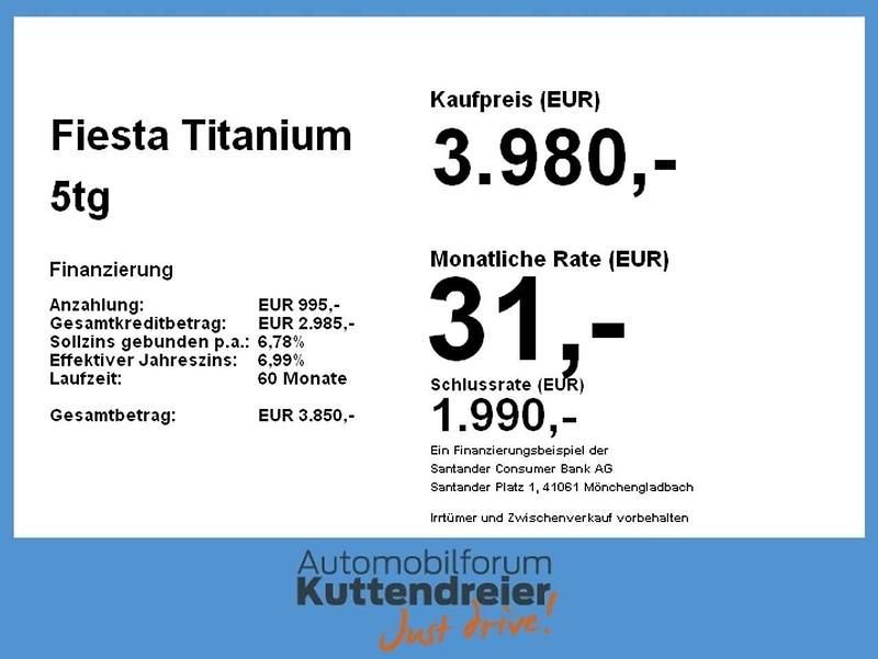 Gebraucht Ford Fiesta Titanium 125 PS (91 kW) 2013 Arubablau metallic Kleinwagen