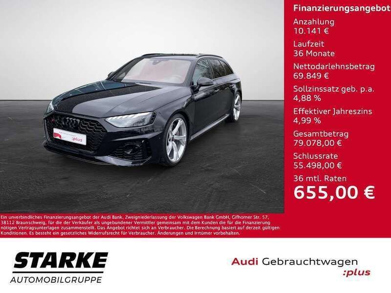 Schwarz (sebringschwarz kristalleffekt) Gebraucht 2023 Audi RS4 Ambiente Kombi | 79.990 € (Fairer Preis) - Bild 1/4
