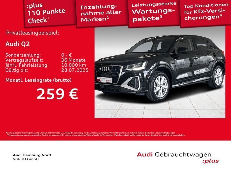 0e mythosschwarz metallic Gebraucht 2024 Audi Q2 S-Line SUV | 31.270 € (Superpreis) - Bild 1/2