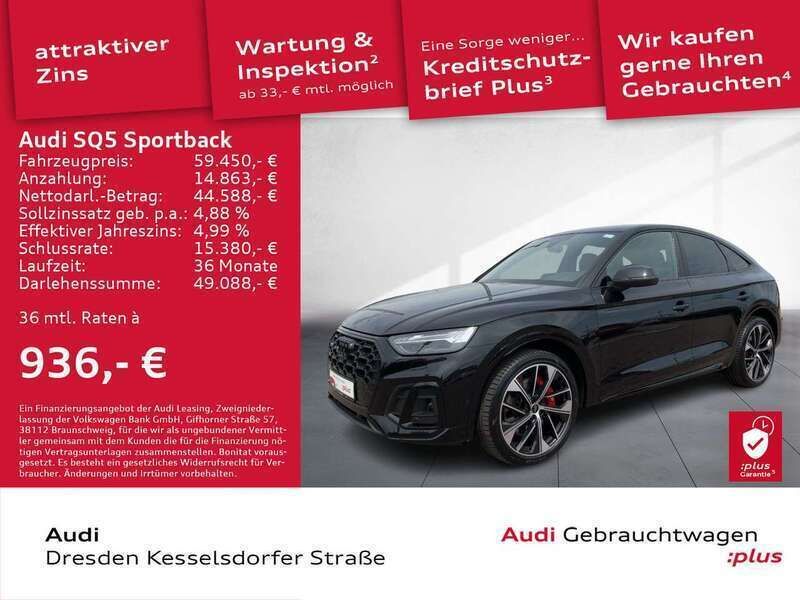 0e mythosschwarz metallic Gebraucht 2022 Audi SQ5 SUV | 59.450 € (Fairer Preis) - Bild 1/4