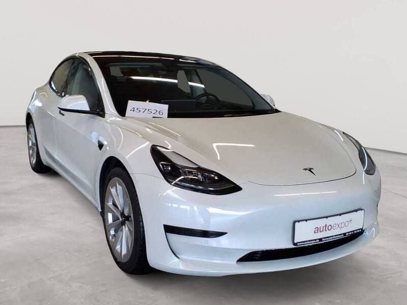 Pearl white multicoat Gebraucht 2021 Tesla Model 3 Standard Range Plus Limousine | 23.890 € (Guter Preis) - Bild 1/4