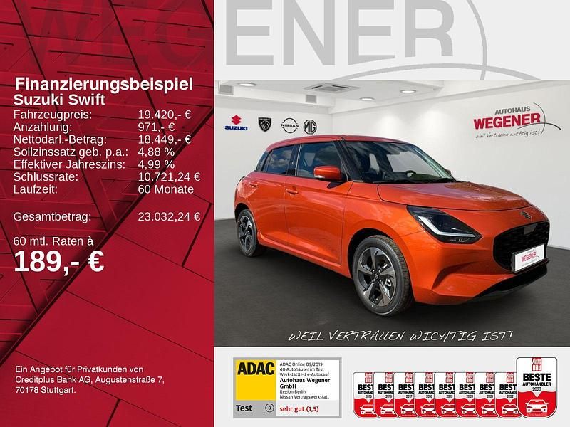Gebraucht Suzuki Swift Comfort+ 83 PS (61 kW) 2025 Flame orange pearl metallic Kleinwagen