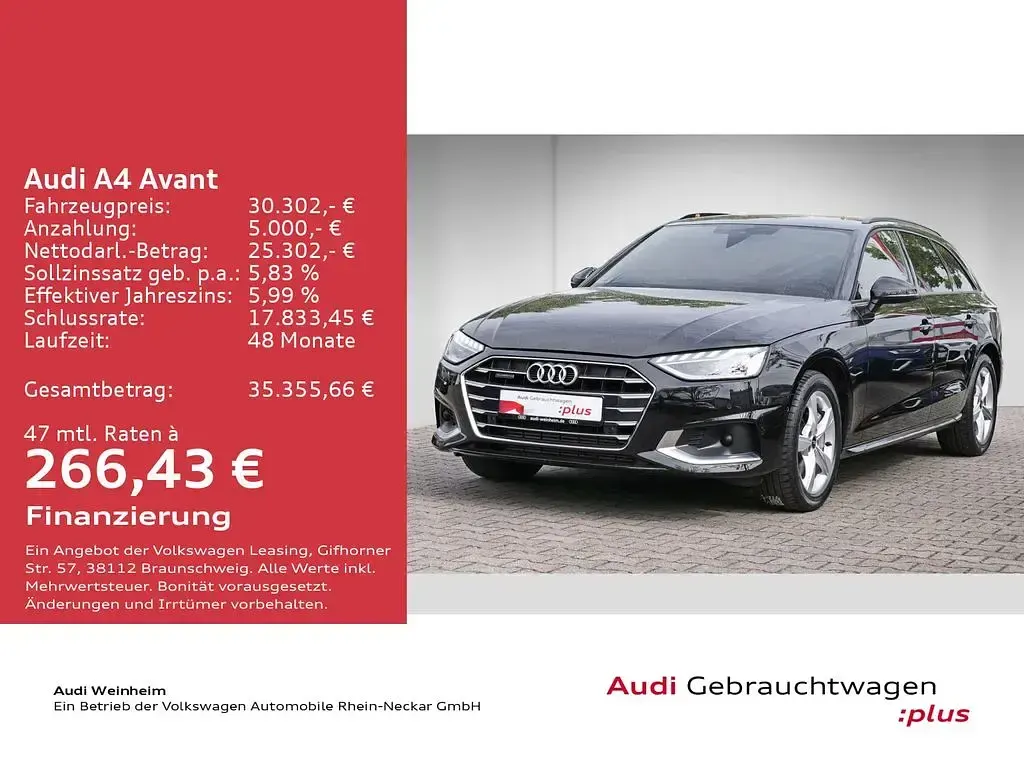 Gebraucht Audi A4 Advanced 265 PS (194 kW) 2023 Schwarz Kombi