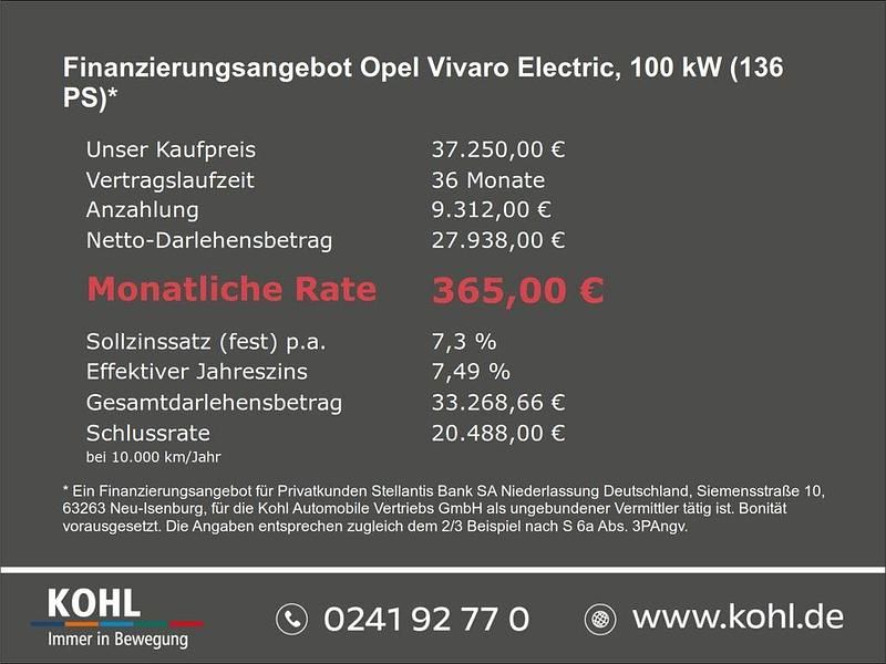 Neu Opel Vivaro-e Combi 100 kW (136 PS) 2026 Weiss Van