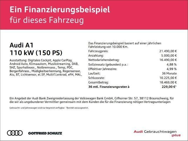 Gebraucht Audi A1 Sportback Advanced 150 PS (110 kW) 2021 Weiss Kleinwagen