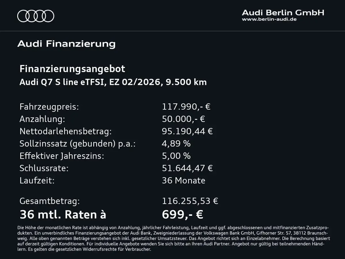 Gebraucht Audi Q7 S-Line 489 PS (359 kW) 2026 Daytonagrau perleffekt SUV