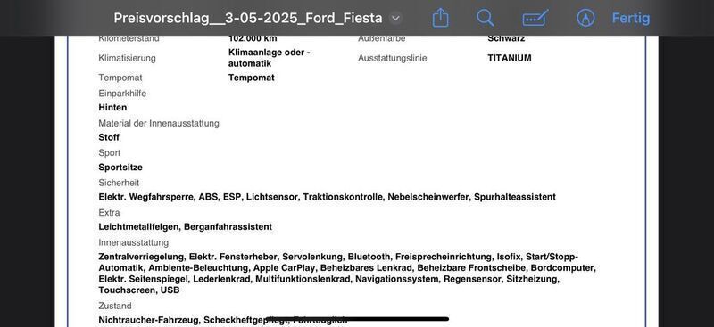 Schwarz Gebraucht 2021 Ford Fiesta Titanium Kleinwagen | 8.900 € (Superpreis) - Bild 1/4