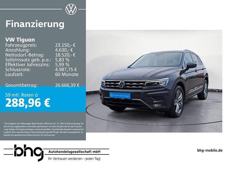 Grau Gebraucht 2018 VW Tiguan Highline SUV | 23.150 € (Superpreis) - Bild 1/4