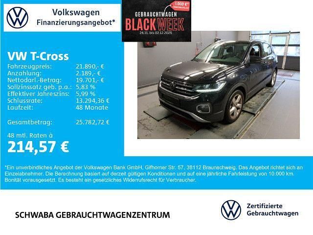 Schwarz Gebraucht 2023 VW T-Cross Style SUV | 21.890 € (Fairer Preis) - Bild 1/4