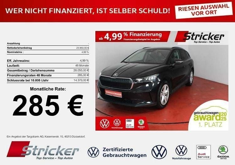 Blackmagic perleffekt (metallic) Gebraucht 2023 Skoda Enyaq iV SUV | 23.949 € (Guter Preis) - Bild 1/4