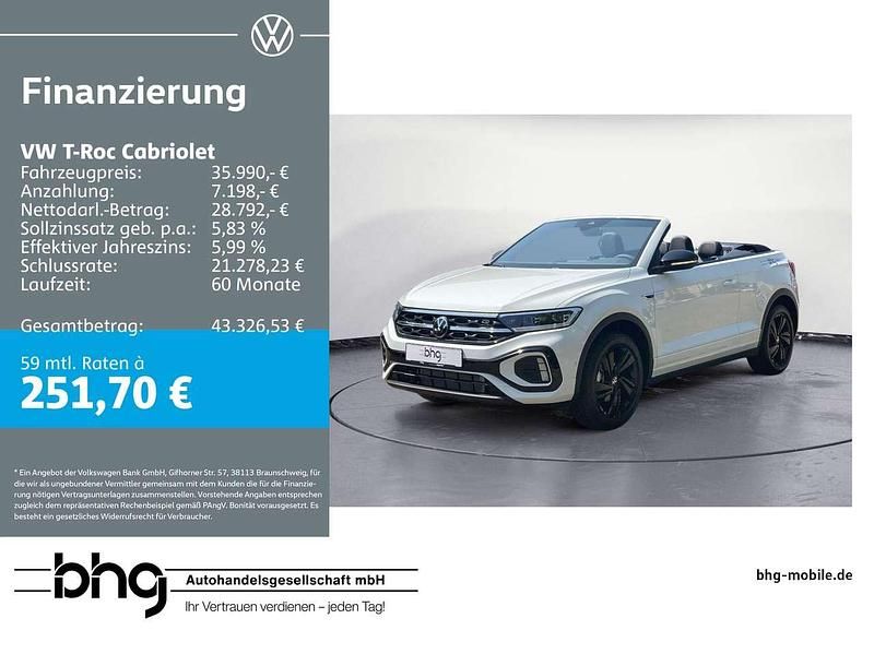 Weiß Neu 2025 VW T-Roc Cabriolet R-line Cabrio | 35.990 € - Bild 1/4