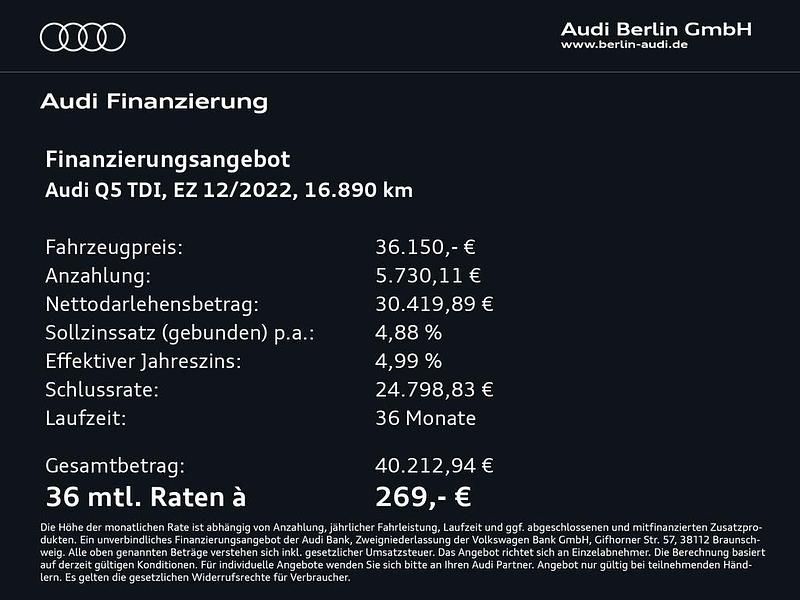 Gebraucht Audi Q5 204 PS (150 kW) 2022 Ibisweiß SUV