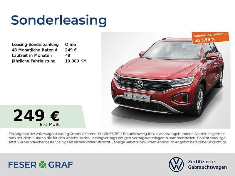 Kings red metallic Gebraucht 2024 VW T-Roc Life SUV | 23.450 € (Superpreis) - Bild 1/2