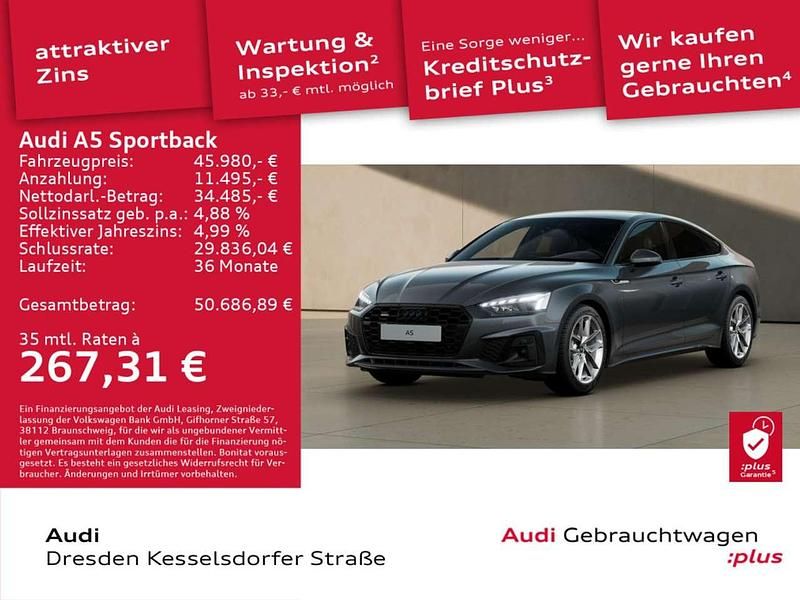 Daytonagrau perleffekt Gebraucht 2024 Audi A5 S-Line Coupé | 45.980 € (Superpreis) - Bild 1/4