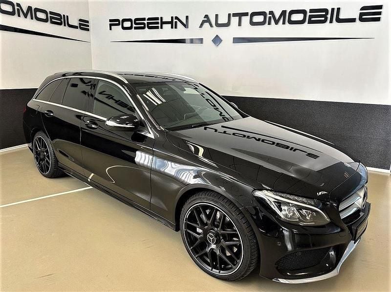 Schwarz Gebraucht 2015 Mercedes C250 AMG line Kombi | 15.400 € (Guter Preis) - Bild 1/4