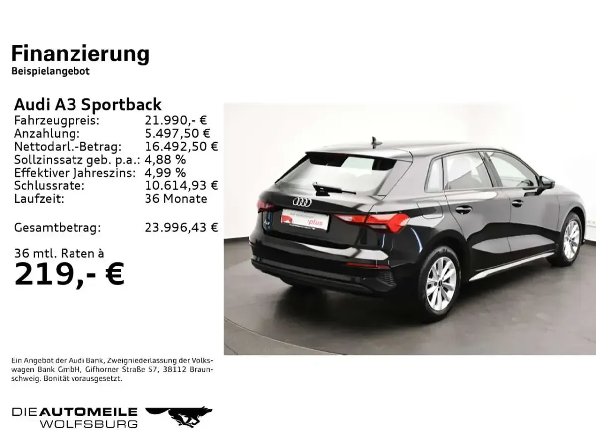 Gebraucht Audi A3 Ambiente 150 PS (110 kW) 2022 Brillantschwarz Limousine
