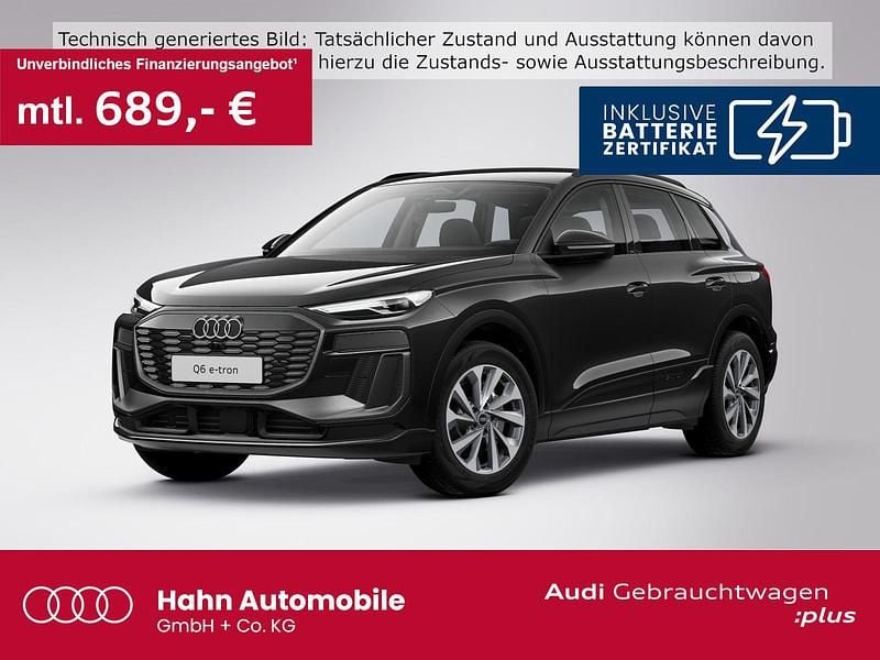 Schwarz (mythosschwarz metallic) Gebraucht 2024 Audi Q6 e-tron S-Line SUV | 59.930 € (Superpreis) - Bild 1/3