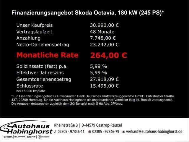 Gebraucht Skoda Octavia RS 245 PS (180 kW) 2020 Grau Limousine