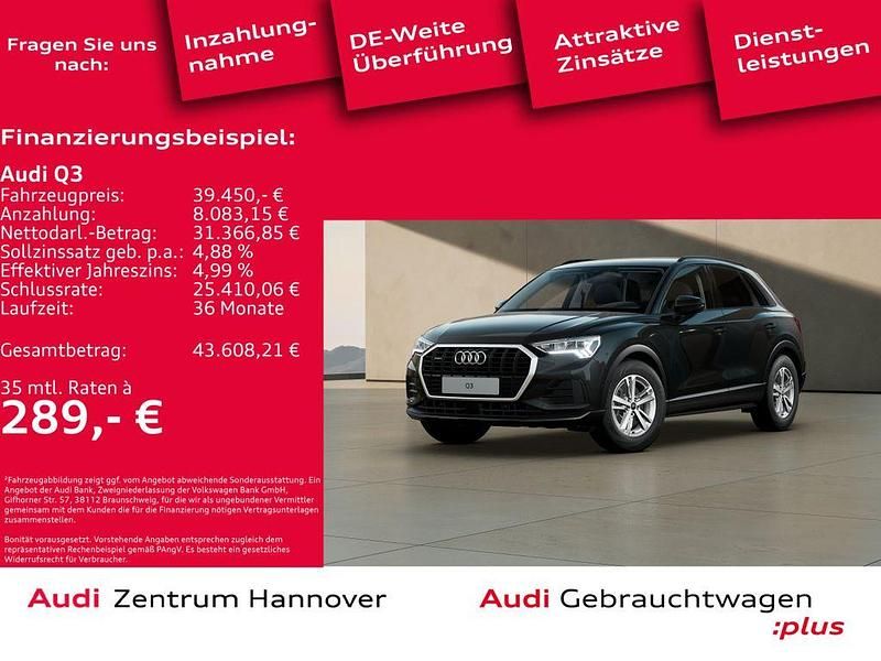 0e mythosschwarz metallic (metallic) Gebraucht 2023 Audi Q3 Sport SUV | 39.450 € (Etwas zu teuer) - Bild 1/4
