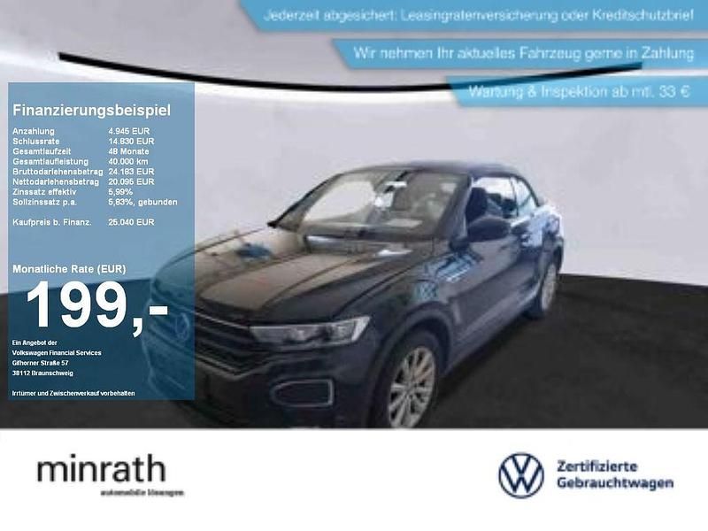 Schwarz Gebraucht 2021 VW T-Roc Cabriolet R-line Cabrio | 25.040 € (Fairer Preis) - Bild 1/4