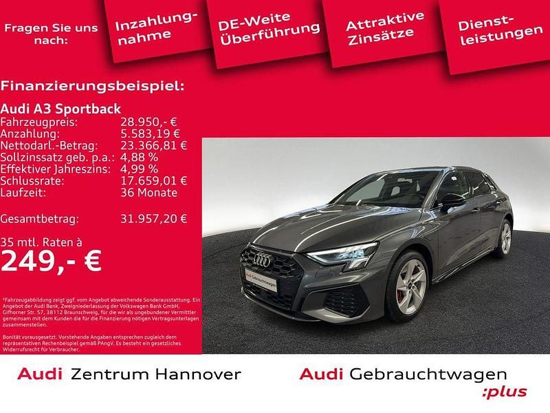 Daytonagrau perleffekt Gebraucht 2023 Audi A3 Sportback e-tron S-Line Kleinwagen | 28.950 € (Fairer Preis) - Bild 1/4
