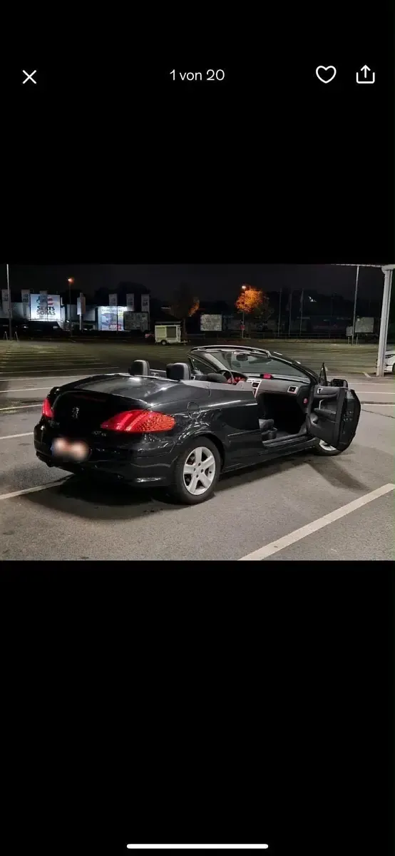 Gebraucht Peugeot 307 CC 136 PS (100 kW) 2004 Schwarz Cabrio