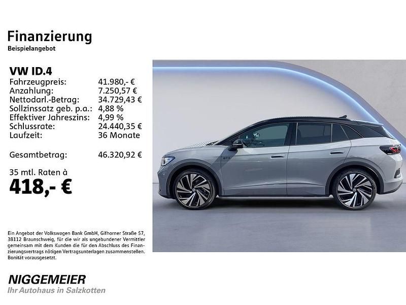 Gebraucht VW ID.4 GTX 250 kW (340 PS) 2024 Mondsteingrau/ dach schwarz SUV