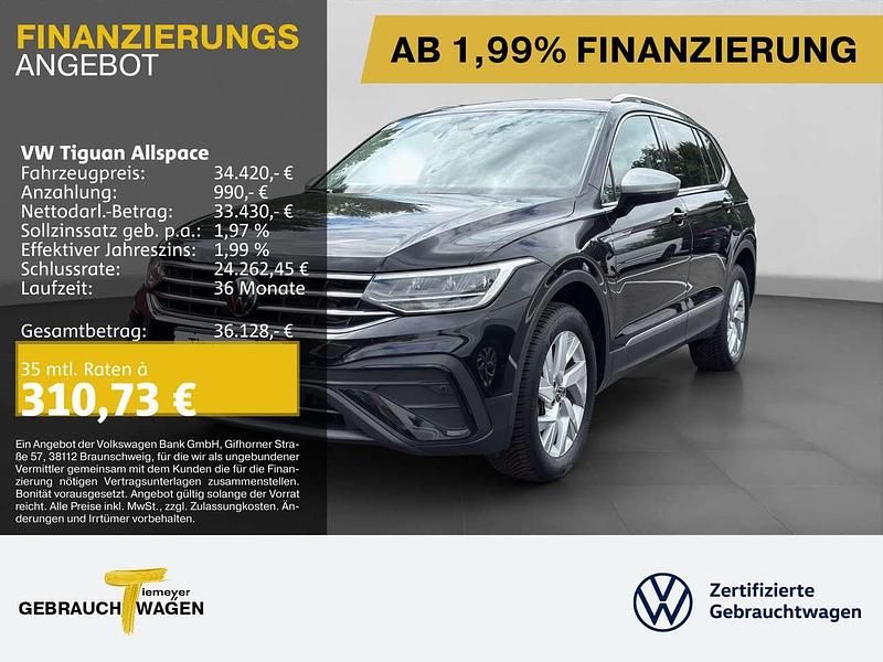 Schwarz Gebraucht 2024 VW Tiguan Allspace Life SUV | 34.420 € (Guter Preis) - Bild 1/4