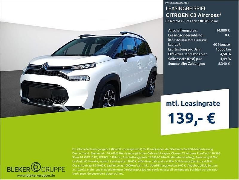 Weiß Gebraucht 2023 Citroën C3 Aircross PureTech SUV | 13.680 € (Guter Preis) - Bild 1/3