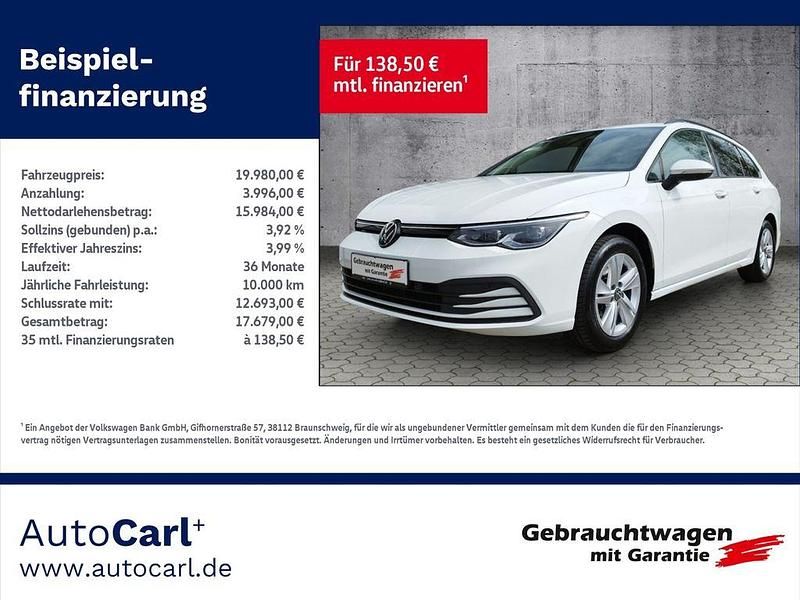 Pure white Gebraucht 2022 VW Golf VIII Life Kombi | 19.980 € (Superpreis) - Bild 1/4