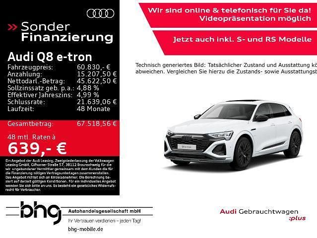 Weiß Gebraucht 2023 Audi Q8 e-tron S-Line SUV | 60.830 € (Etwas zu teuer) - Bild 1/4