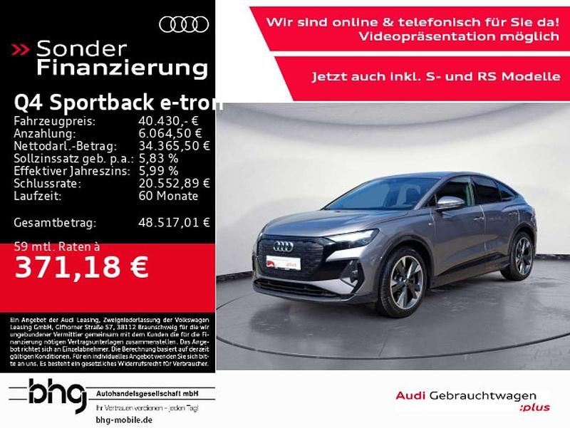 Taifungrau metallic Gebraucht 2023 Audi Q4 e-tron SUV | 40.430 € (Teuer) - Bild 1/4