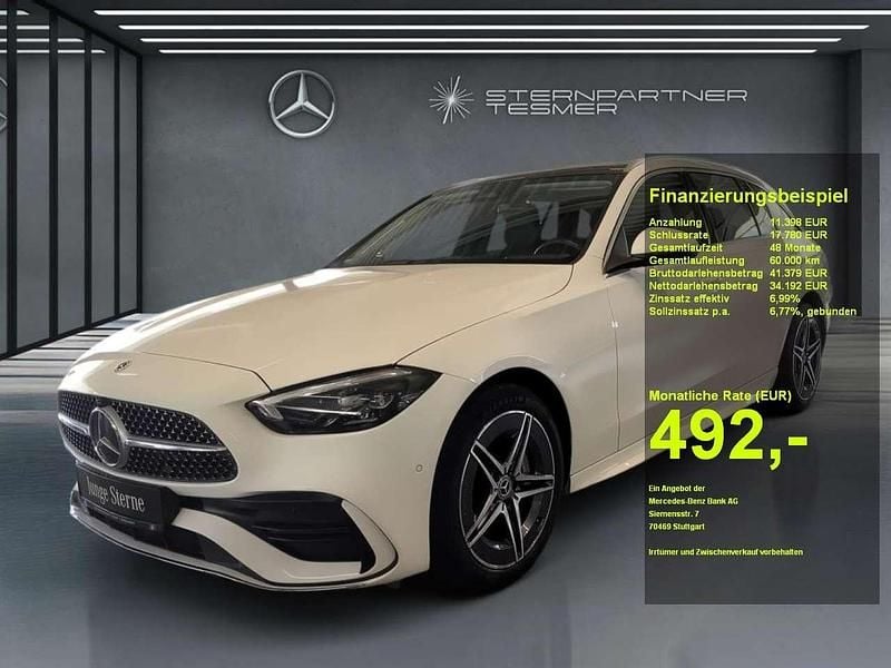 Polarweiß Gebraucht 2024 Mercedes C300e AMG Kombi | 44.500 € (Guter Preis) - Bild 1/3