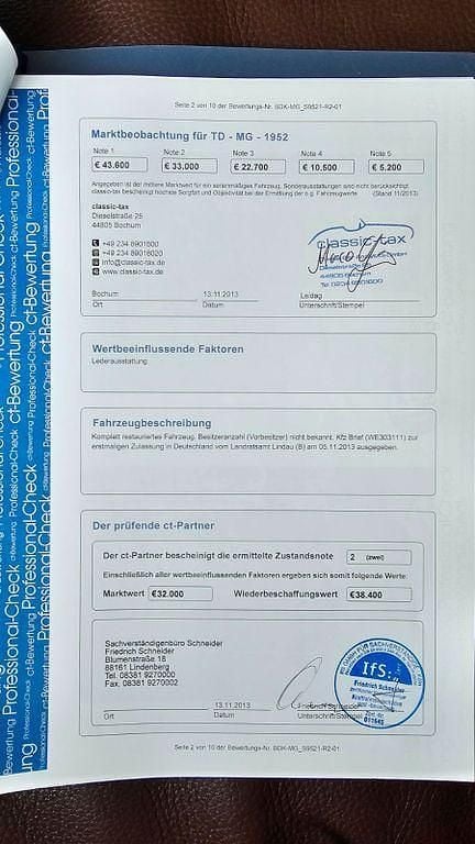 Gebraucht MG TD 63 PS (46 kW) 1952 Braun Cabrio