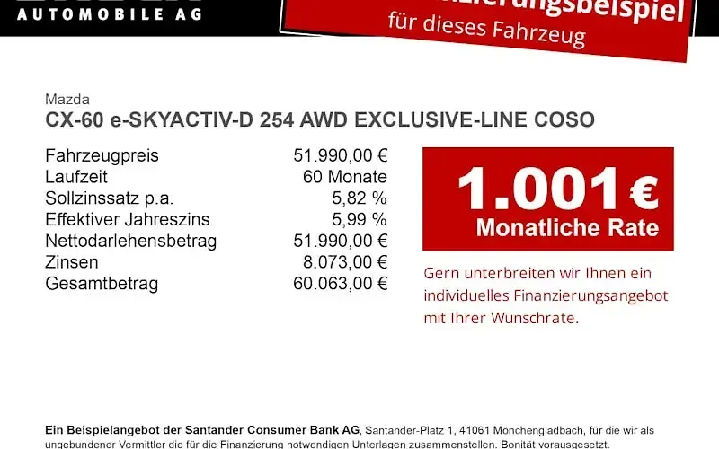 Neu Mazda CX-60 Exclusive-Line 254 PS (186 kW) 2026 Grau SUV