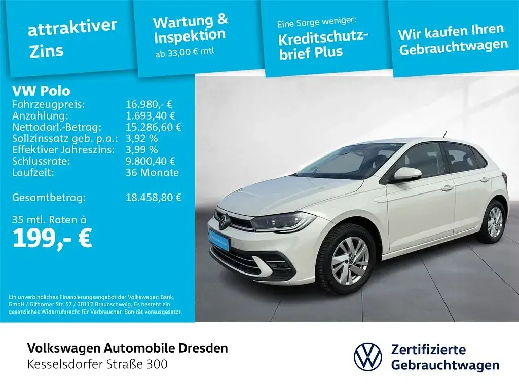 Gebraucht VW Polo Style 95 PS (69 kW) 2022 Grau Kleinwagen