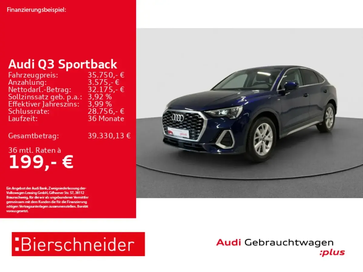 Gebraucht Audi Q3 Sportback S-Line 150 PS (110 kW) 2025 Blau SUV