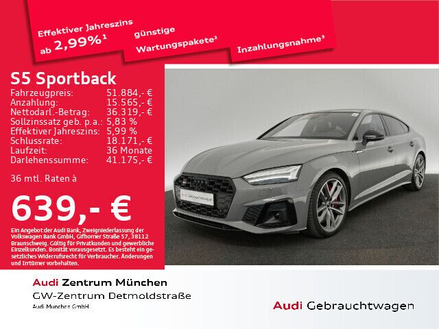 Quantumgrau Gebraucht 2022 Audi S5 Sportback Ambiente Kleinwagen | 51.884 € (Teuer) - Bild 1/2