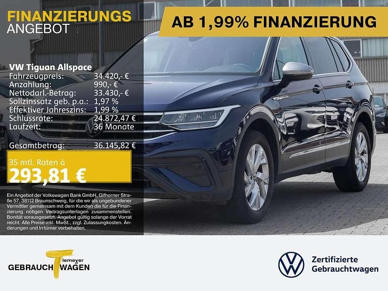 Blau Gebraucht 2024 VW Tiguan Allspace Life SUV | 34.420 € (Guter Preis) - Bild 1/4