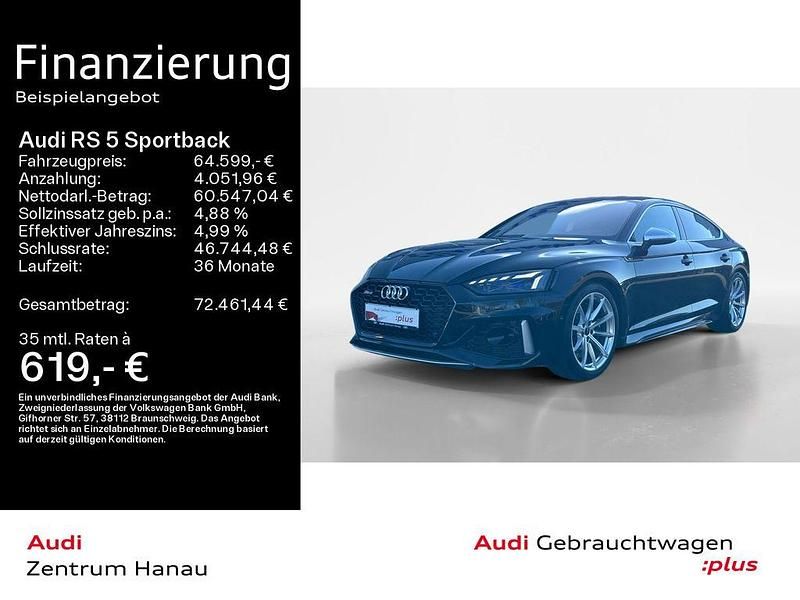 Mythosschwarz metallic Gebraucht 2023 Audi RS5 Sportback Ambiente Limousine | 64.599 € - Bild 1/4