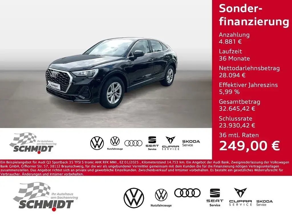 Gebraucht Audi Q3 Sportback Sport 150 PS (110 kW) 2025 Schwarz SUV