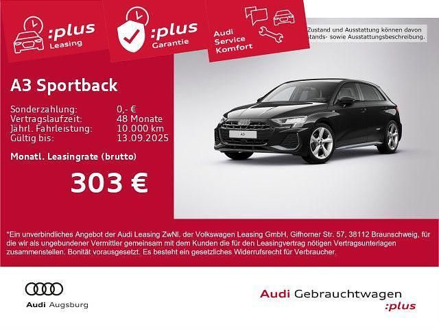 Schwarz Gebraucht 2025 Audi A3 Sportback S-Line Limousine | 35.890 € (Guter Preis) - Bild 1/4