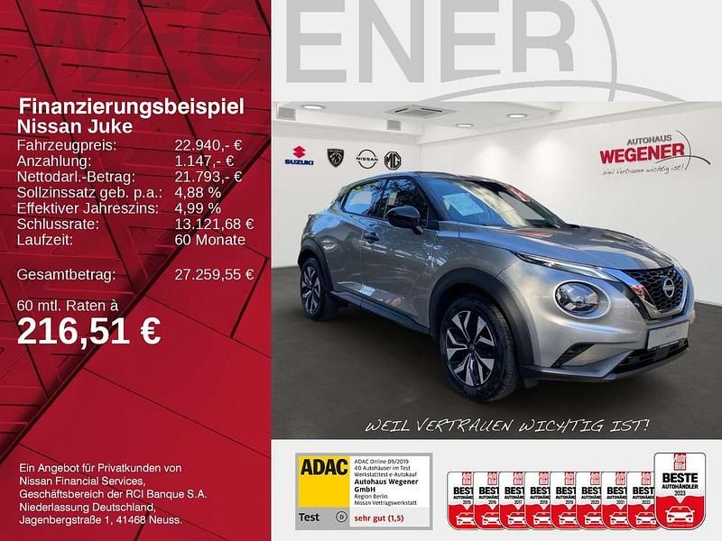 Neu Nissan Juke Acenta 114 PS (83 kW) 2025 Silver metallic SUV