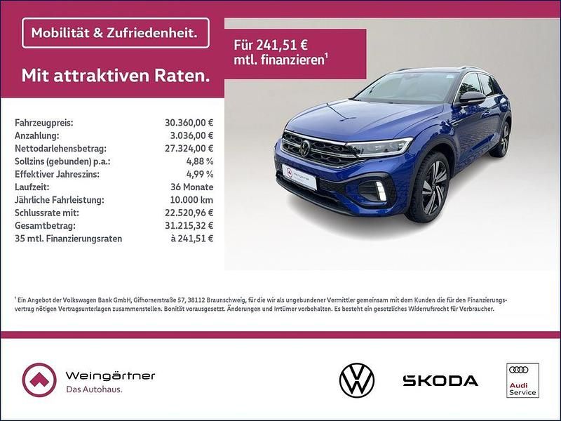 Blau Gebraucht 2022 VW T-Roc R-line SUV | 30.360 € (Guter Preis) - Bild 1/4