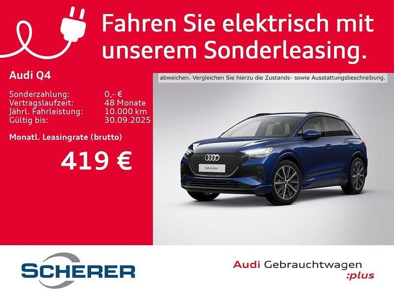 Navarrablau metallic (metallic) Gebraucht 2025 Audi Q4 e-tron Ambiente SUV | 46.900 € (Fairer Preis) - Bild 1/3