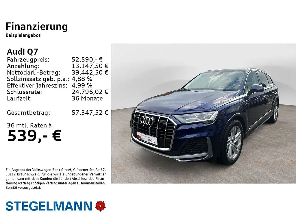 Gebraucht Audi Q7 S-Line 286 PS (210 kW) 2022 Navarrablau metallic SUV