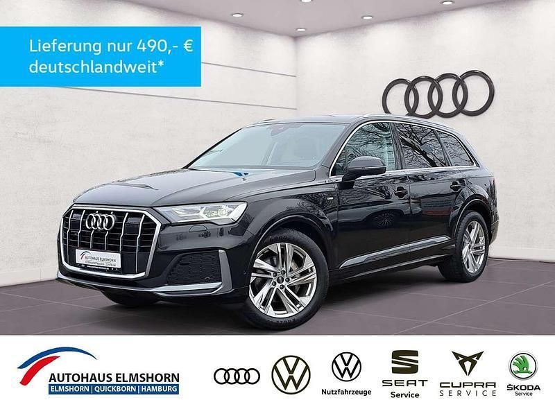Mythosschwarz metallic Gebraucht 2022 Audi Q7 S-Line SUV | 58.960 € - Bild 1/3