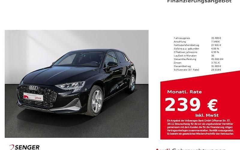 Schwarz Neu 2025 Audi A3 Advanced Limousine | 35.480 € (Fairer Preis) - Bild 1/4