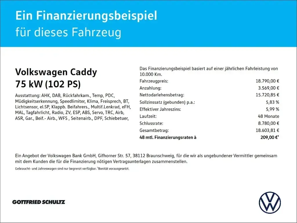 Gebraucht VW Caddy 102 PS (75 kW) 2023 Weiss Van / Kleinbus