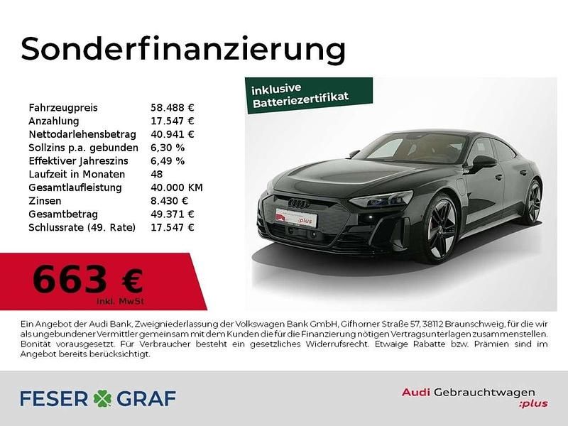 Mythosschwarz metallic Gebraucht 2021 Audi RS e-tron GT Ambiente Limousine | 65.785 € - Bild 1/2